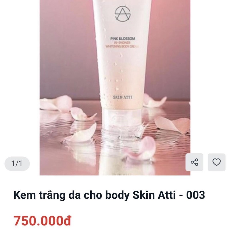 Sữa tắm truyền trắng & tẩy tế bào chết body Skin Atti Pink Blossom In Shower Whitening Body Cream Hàn Quốc | BigBuy360 - bigbuy360.vn