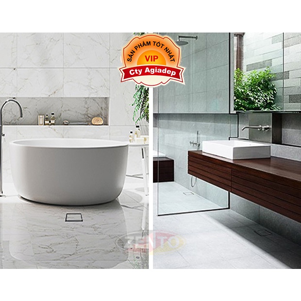 Ga thoát sàn cao cấp Inox SUS 304 - Nắp để gạch đá trang trí - Chống mùi hôi và côn trùng tuyệt đối AGIADEP