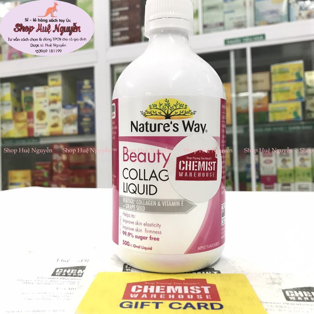 Collagen nước Beauty Collagen Nature's Way,ĐẸP DA lọ 500ml CHEMIST ÚC