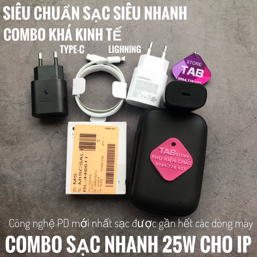 Combo Sạc Nhanh 25w Cho Phone và Samsung - Kinh Tế + Hợp Lý