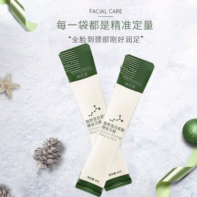 Mặt Nạ Ngủ Dạng Gel Collagen Giúp Nâng Cơ Trắng Sáng Yanjiayi 4ml (Bán 1 Miếng)