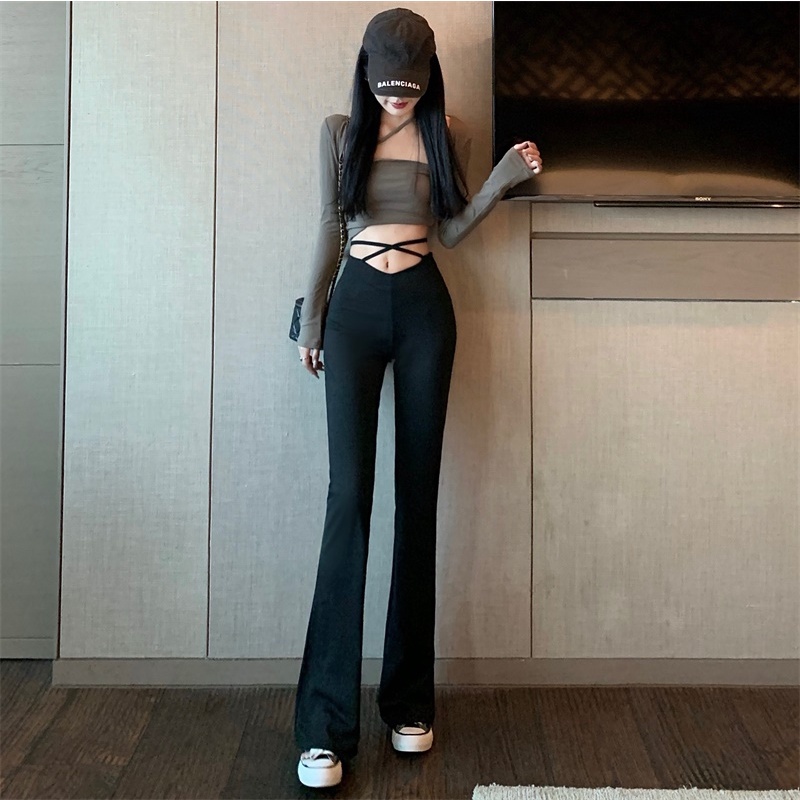 QUẦN TÂY NỮ DÁNG ÔM ỐNG XÒE PHỐI DÂY EO
