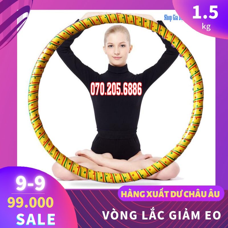 Vòng lắc giảm eo massage bằng mây loại đơn 1.5kg giúp giảm eo nhanh cho người lớn ( Hàng xuất dư Châu Âu)