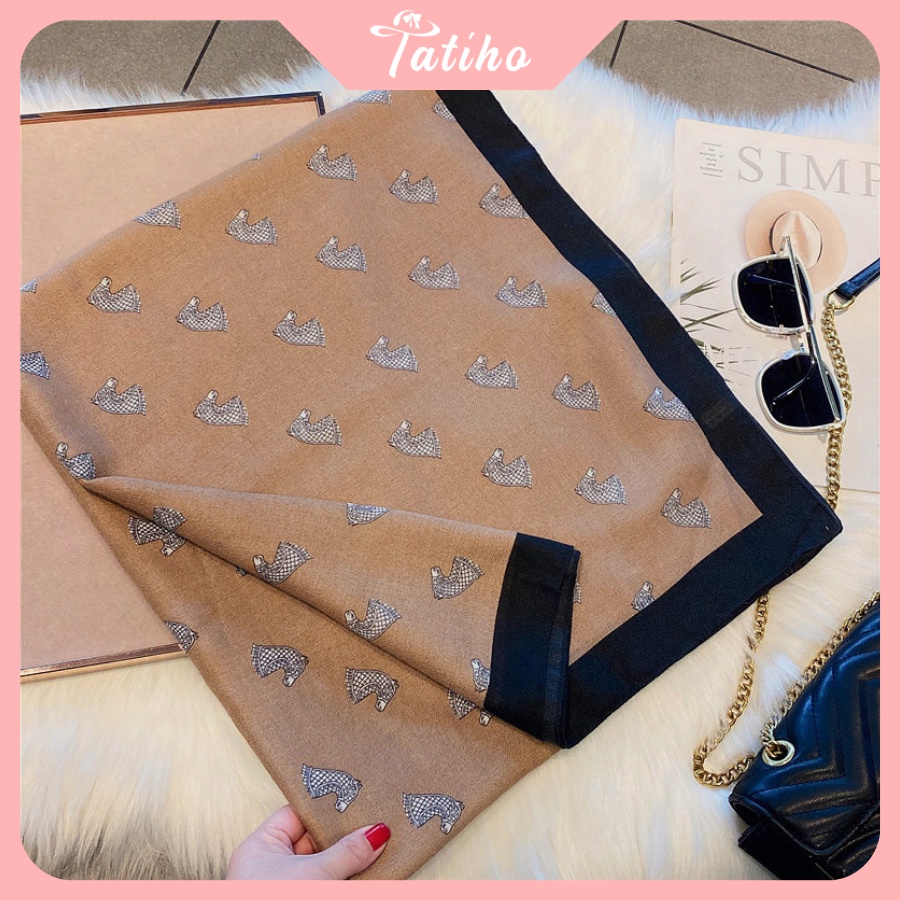 [Hàng Xịn, Giá Tốt] Khăn Choàng Quàng Cổ Lụa Cao Cấp Caro Ngựa Sang Trọng - Chất Liệu Lanh - 90x190cm - Mã KS010