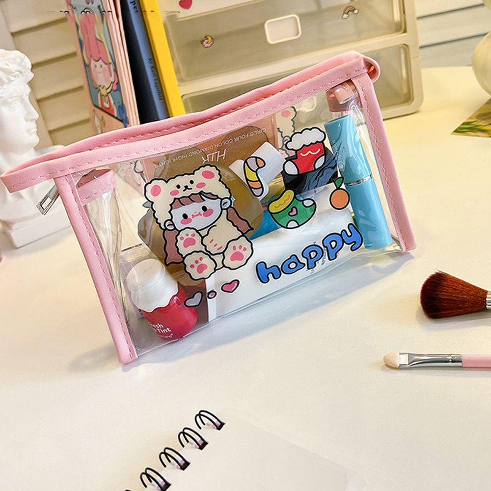 Túi Đựng Mỹ Phẩm Bằng PVC Trong Suốt Cỡ Lớn Chống Thấm Nước Hình Thỏ Dễ Thương Cho Nữ