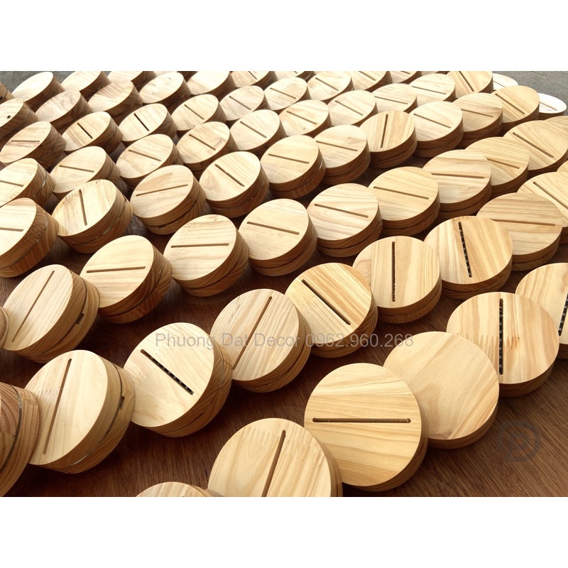 Đế Đèn Led 3D Tròn Bằng Gỗ Cao Cấp/ Đèn Trang Trí Phòng Ngủ Siêu Đẹp