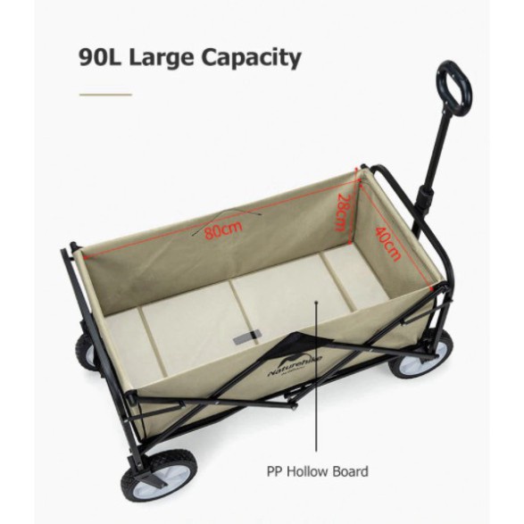 Xe kéo dã ngoại NatureHike 90L gấp gọn NH19PJ001,Xe đẩy dã ngoại Naturehike