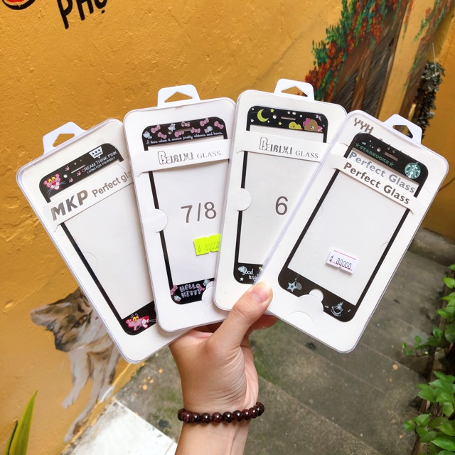 Kính cường lực iphone màu đen full màn in hình - tiemcuaan