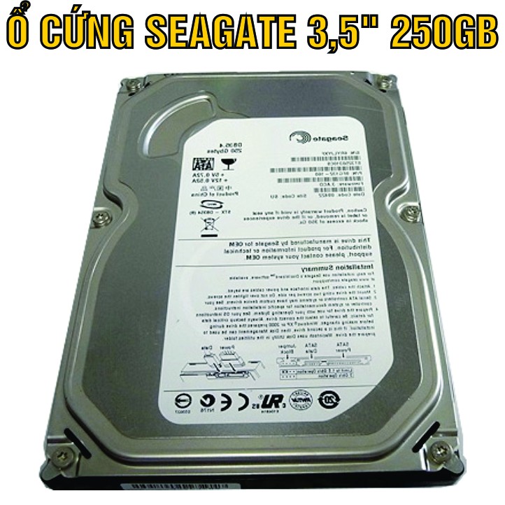 HDD 3.5” Seagate 250GB – Ổ cứng PC chính hãng – Mới 99% – Bảo hành 3 tháng – Tháo từ máy đồng bộ nhập khẩu