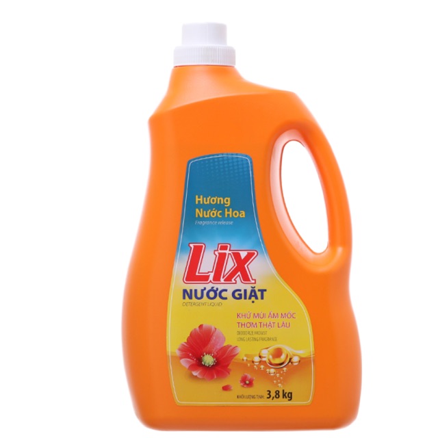 Nước giặt Lix hương nước hoa chai 3.8kg hsd nhập liên tục