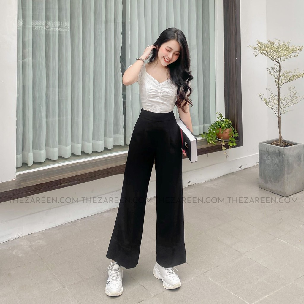 QUẦN TÂY ỐNG RỘNG CHỈ ĐEN ZAREEN TRS07