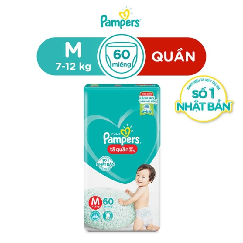 Bỉm / tã quần pampers size M74 L68 XL62 XXL56 M60 L54 XL48 XXl44 (không có tem)