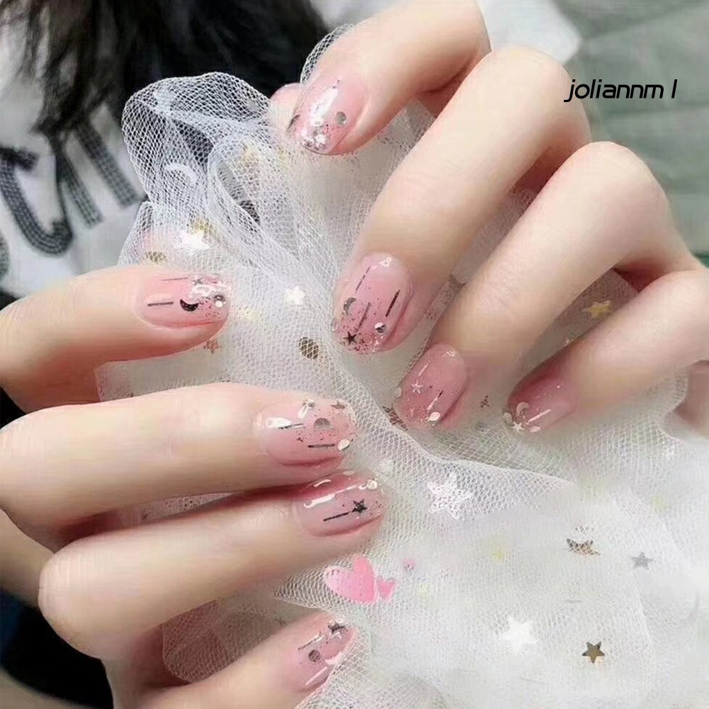 Phụ kiện kim sa hinh ngôi sao/ mặt trăng/ trái tim trang trí cho móng tay DIY