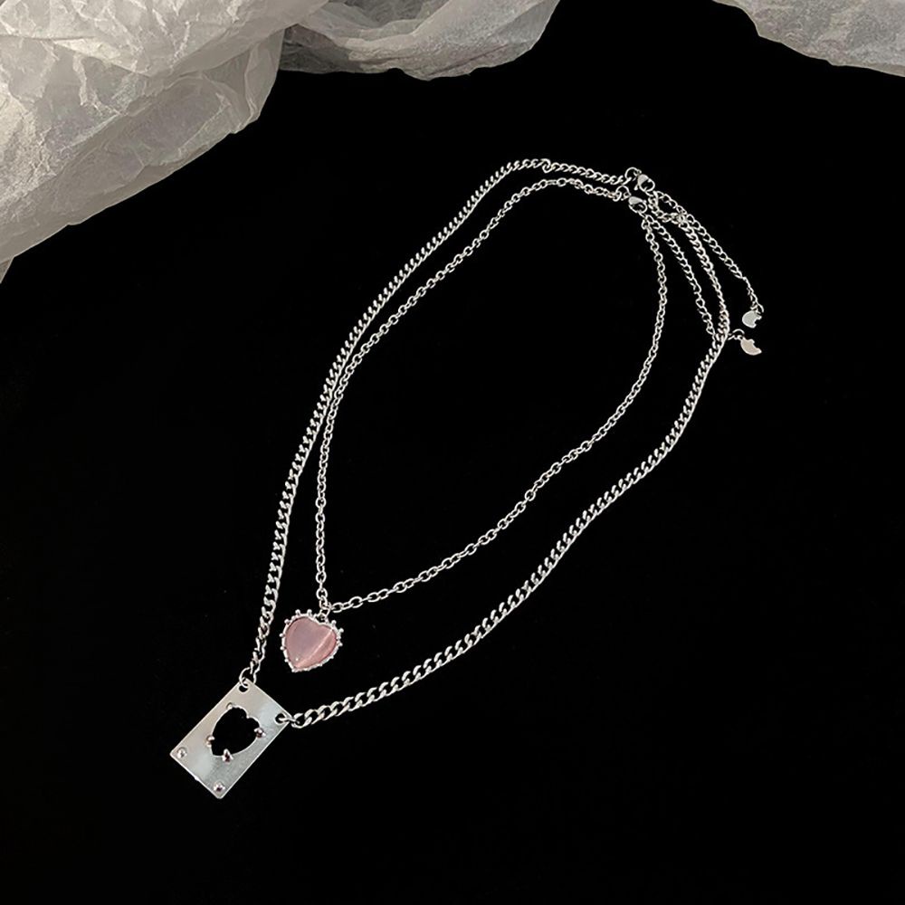 Vòng cổ mặt trái tim phong cách hip hop Hàn Quốc thời trang cho nữ