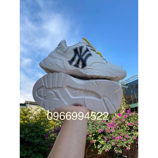 Giày MLB Boston, Ny, LA  Hot Hit, Giày Thể Thao Tăng Chiều Cao MLB NY chữ đen bản đẹp