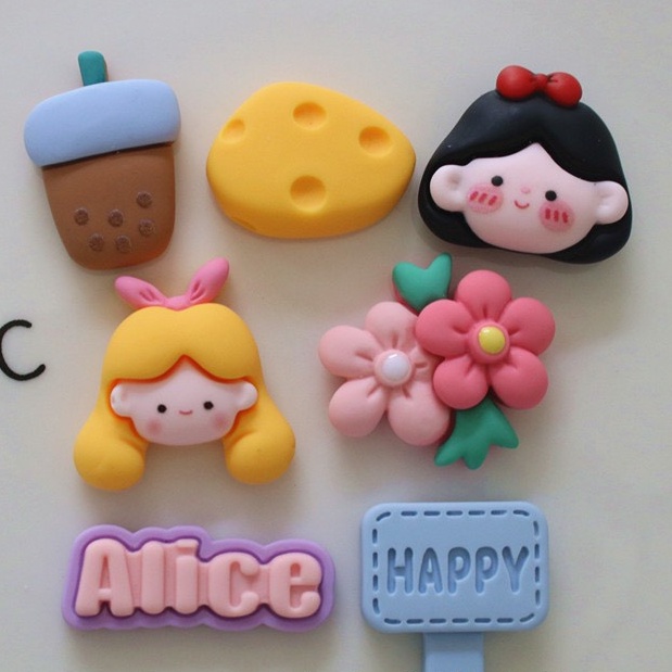 Charm (C449) slime/ Dụng Cụ Charm Trang Trí [Ko Keo &amp; Nút] Hình Hoạ Tiết Cute