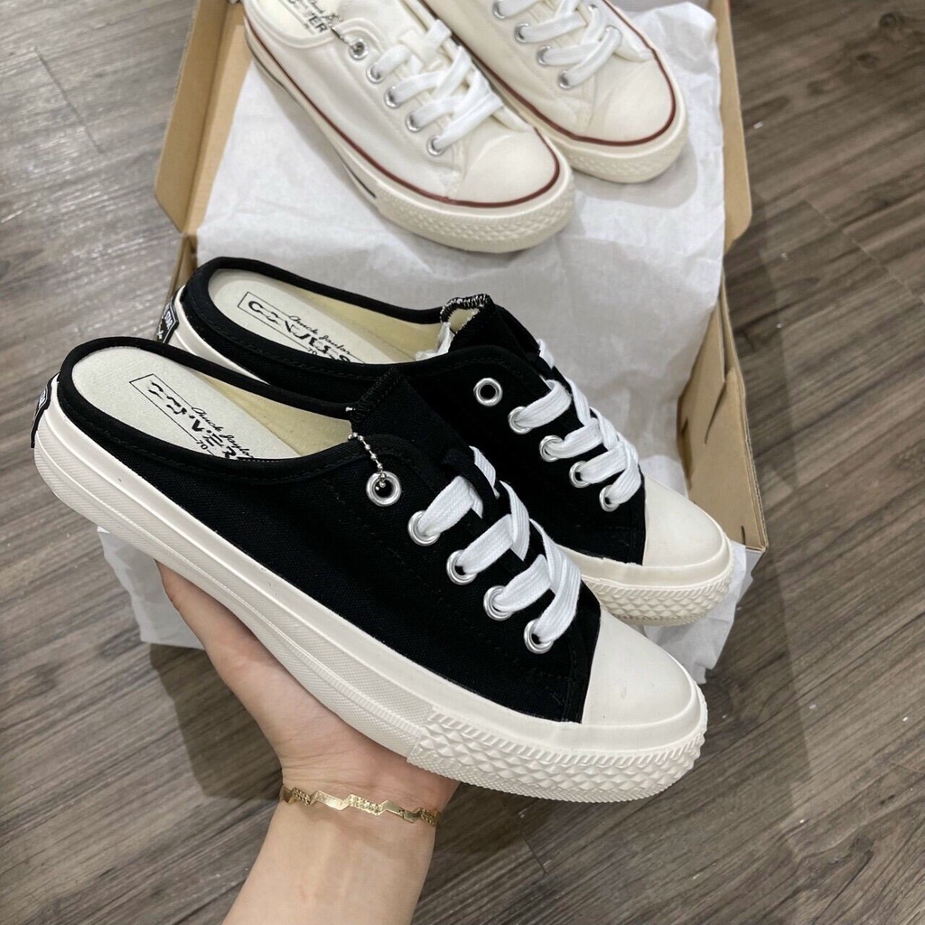 Giầy ⚡Sục Converse⚡ Nữ Đen, Trắng [ Full Box ] Đế 3 Phân - Sneaker Đạp Gót Nữ