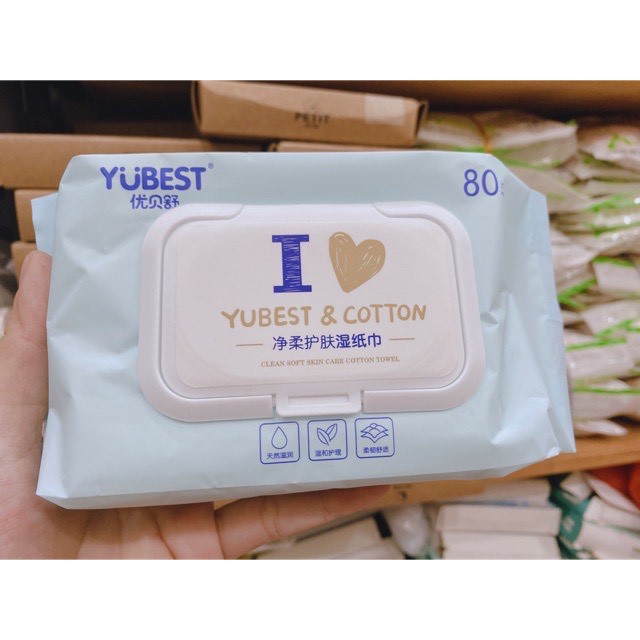 Khăn Giấy Ướt YUBEST 80 tờ Chăm Sóc Toàn Diện Cho Bé Và Gia Đình