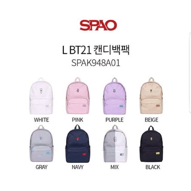 Balo SPAO x BT21 chính hãng