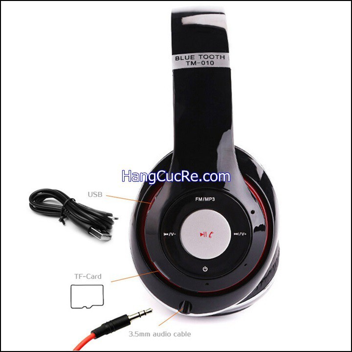 Tai nghe bluetooth chụp tai cao cấp TM010, tai nghe Gaming có khe thẻ nhớ kèm cáp jack 3.5mm