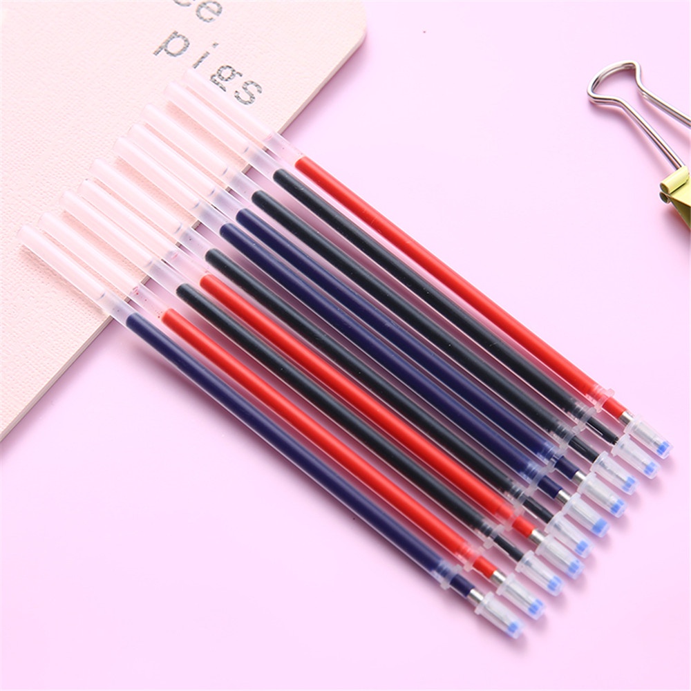 25Pcs 0.5mm Neutral Core Pen Refill Student Office Stationery Black Blue Red