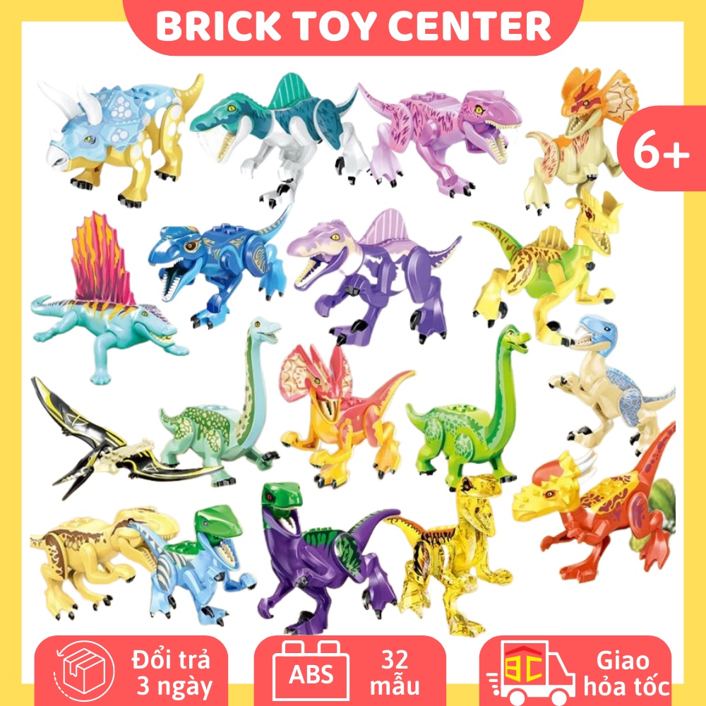 Đồ chơi lắp ráp bộ sư tập mô hình khủng long thời tền sử Jurassic World khủng long bạo chúa khủng long ba sừng cho bé
