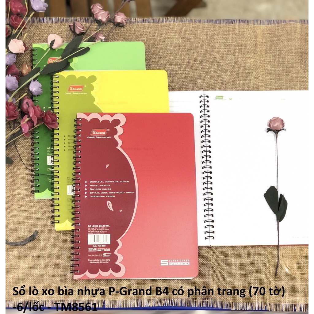 Tổng hợp các mẫu sổ lò xo A4-A5-A6-B4-B5/ Hải Tiến – Grand - văn phòng phẩm Diệp Lạc