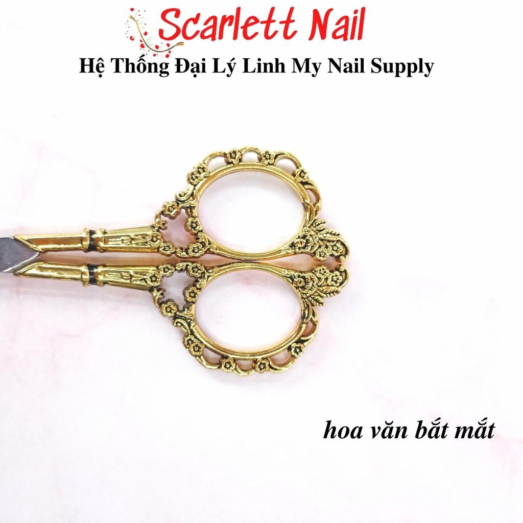 Kéo Cắt Tạo Phom Móng Giả Hoa Văn Hoàng Cung Sang Trọng