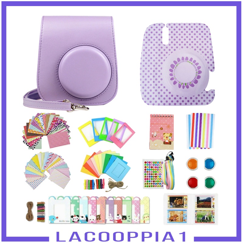 [LACOOPPIA1] 13 in 1 Camera Accessories Bundles Kit for   Mini 11, with PU Leather Case, Filters, Photo Album, Stickers + More