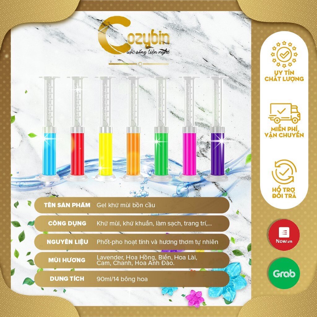 Gel bồn cầu thơm nhà vệ sinh hình hoa dạng thạch