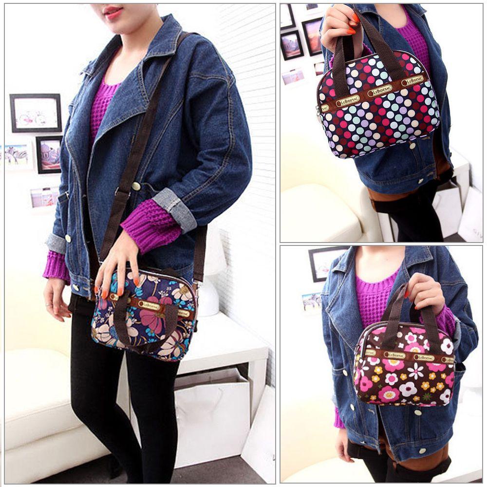 Heceh Túi Đeo Chéo Nylon Đa Năng Chống Thấm Nước Có Khóa Kéo In Họa Tiết