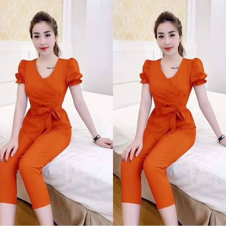 Đồ Bộ Cát Hàn Nữ Tay Bồng Eo Thắt Nơ Thanh Lịch Cho Nữ Đi Làm, Đi Chơi | BigBuy360 - bigbuy360.vn