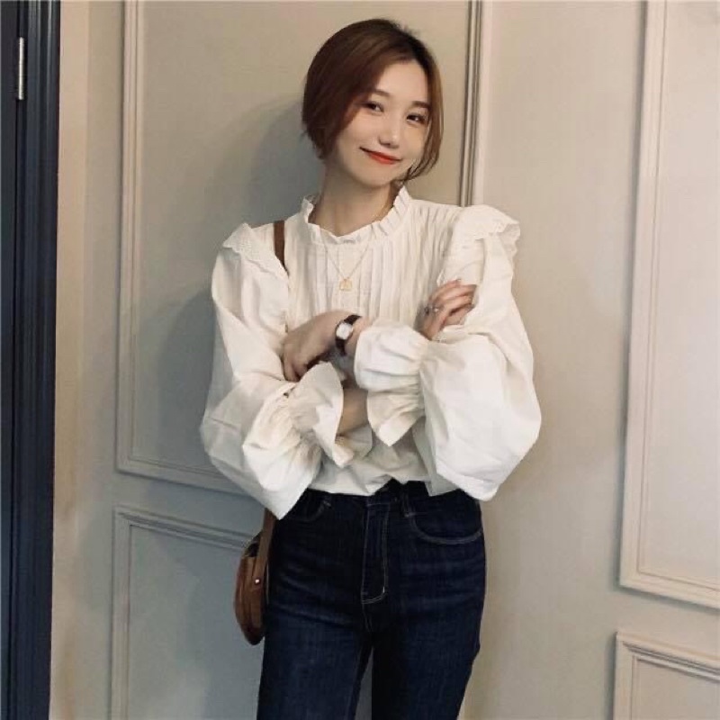Áo Babydoll cánh tiên, áo babydoll cổ bèo nữ
