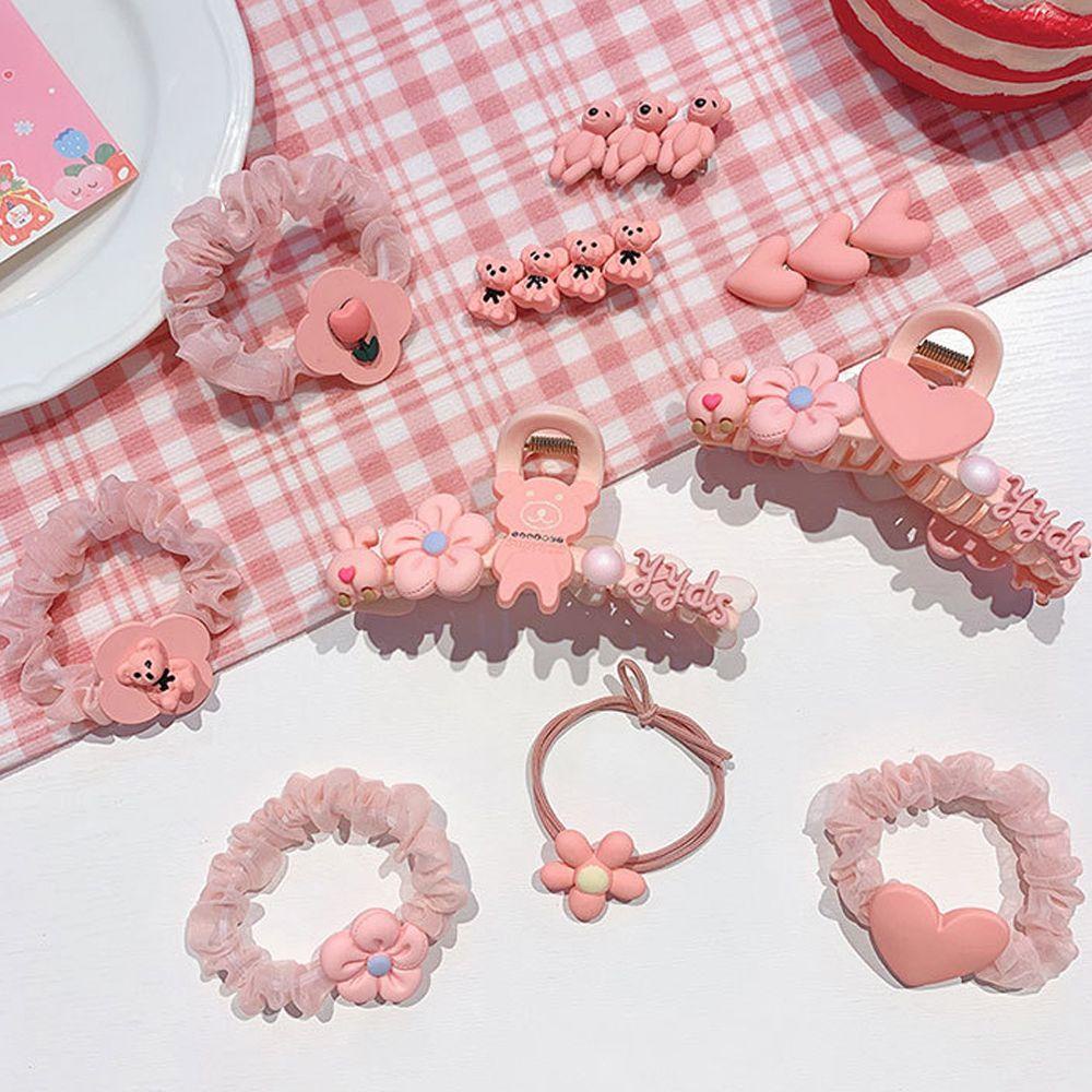 MXGOODS Dây Buộc Tóc Cao Su Hình Trái Tim Dễ Thương Phong Cách Hàn Quốc Cho Trẻ Em Giá Đỡ