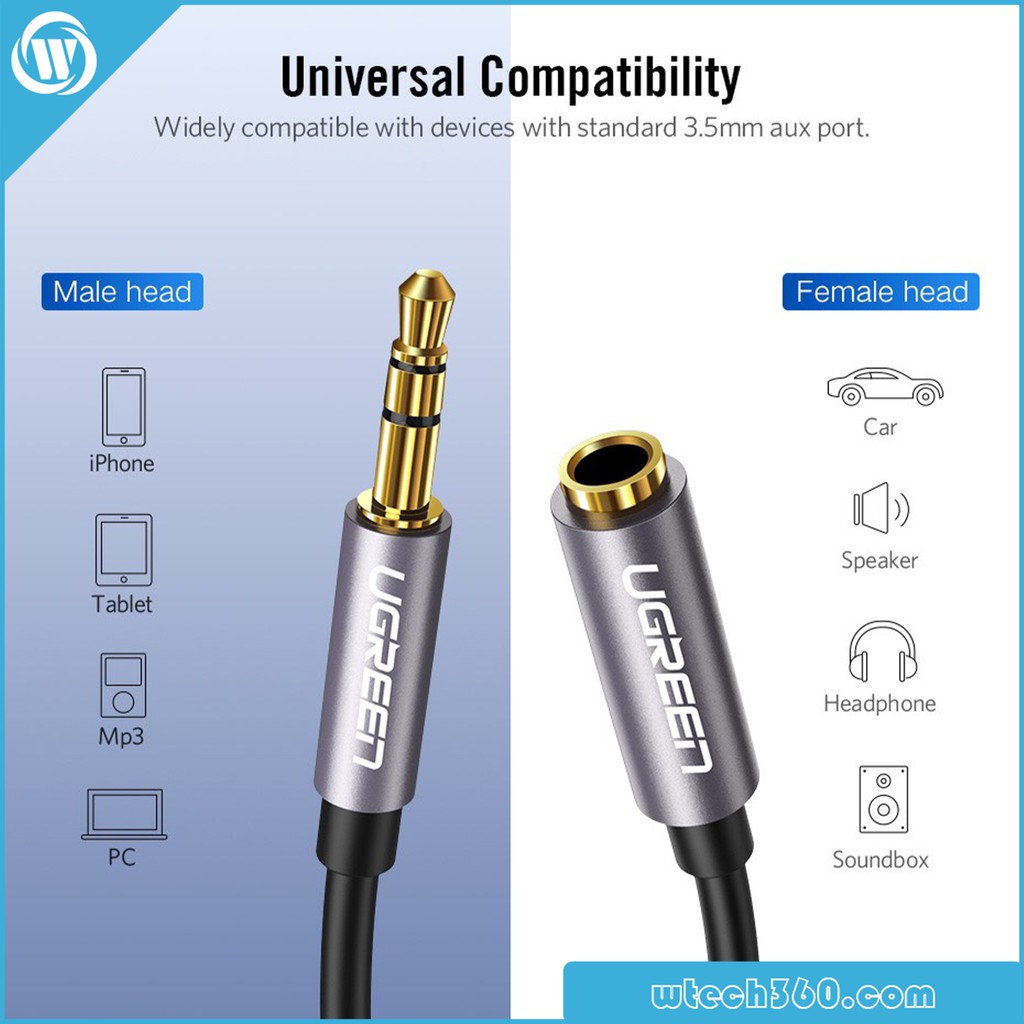 Cáp Nối Dài Audio 3.5mm 3PIN - Ugreen Chính Hãng Cao Cấp