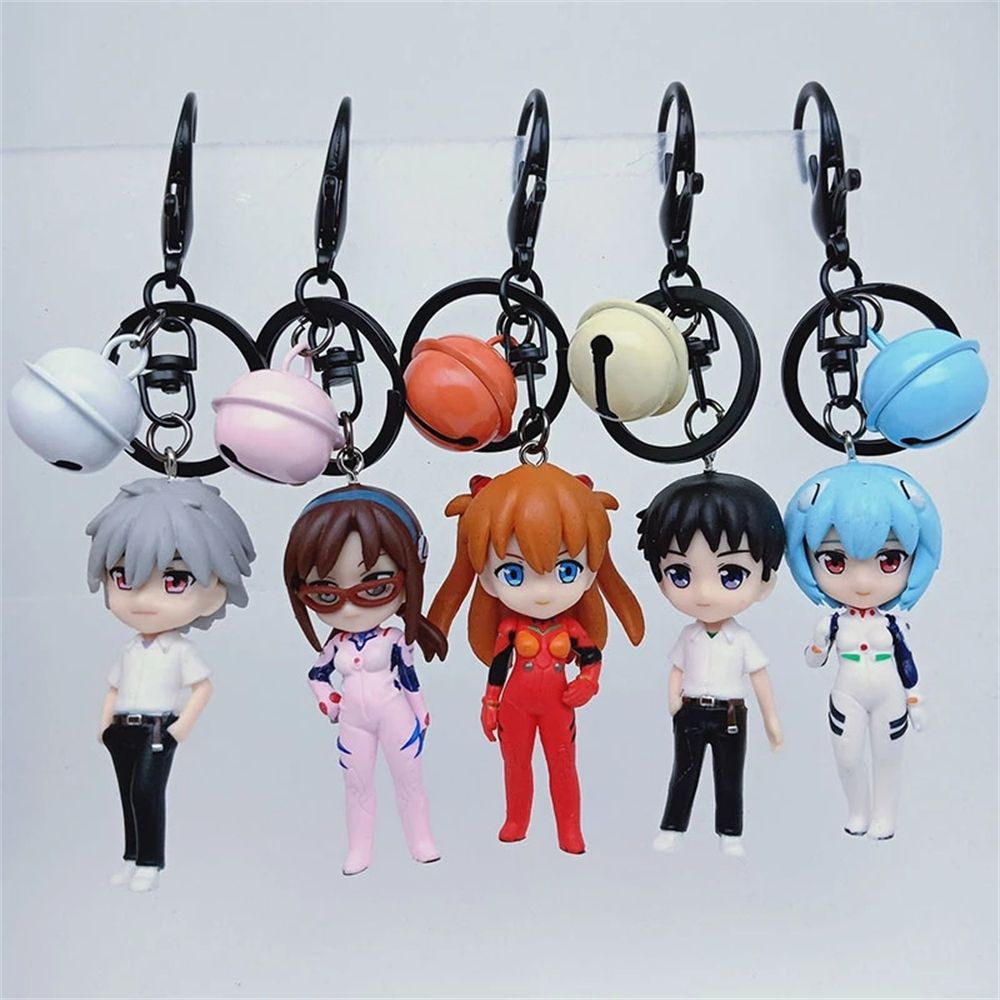 Set 5 móc khóa mô hình nhân vật anime Rei Ayanami bằng PVC