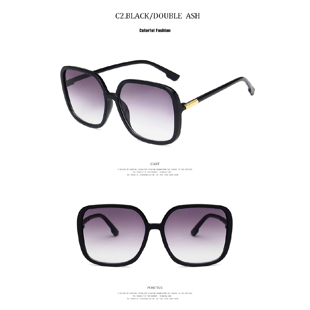 Fashion Gothic Retro Brown Ladies Square Big Sunglasses Transparent Sunglasses Ins Style All-match Hot Sale