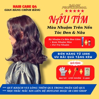 Thuốc Nhuộm Dưỡng Tóc Màu Tím Đen, Nâu Tím - Hair Care Q4