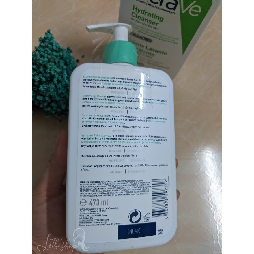 [Nội địa Pháp] Sữa rửa mặt Cerave 473ml