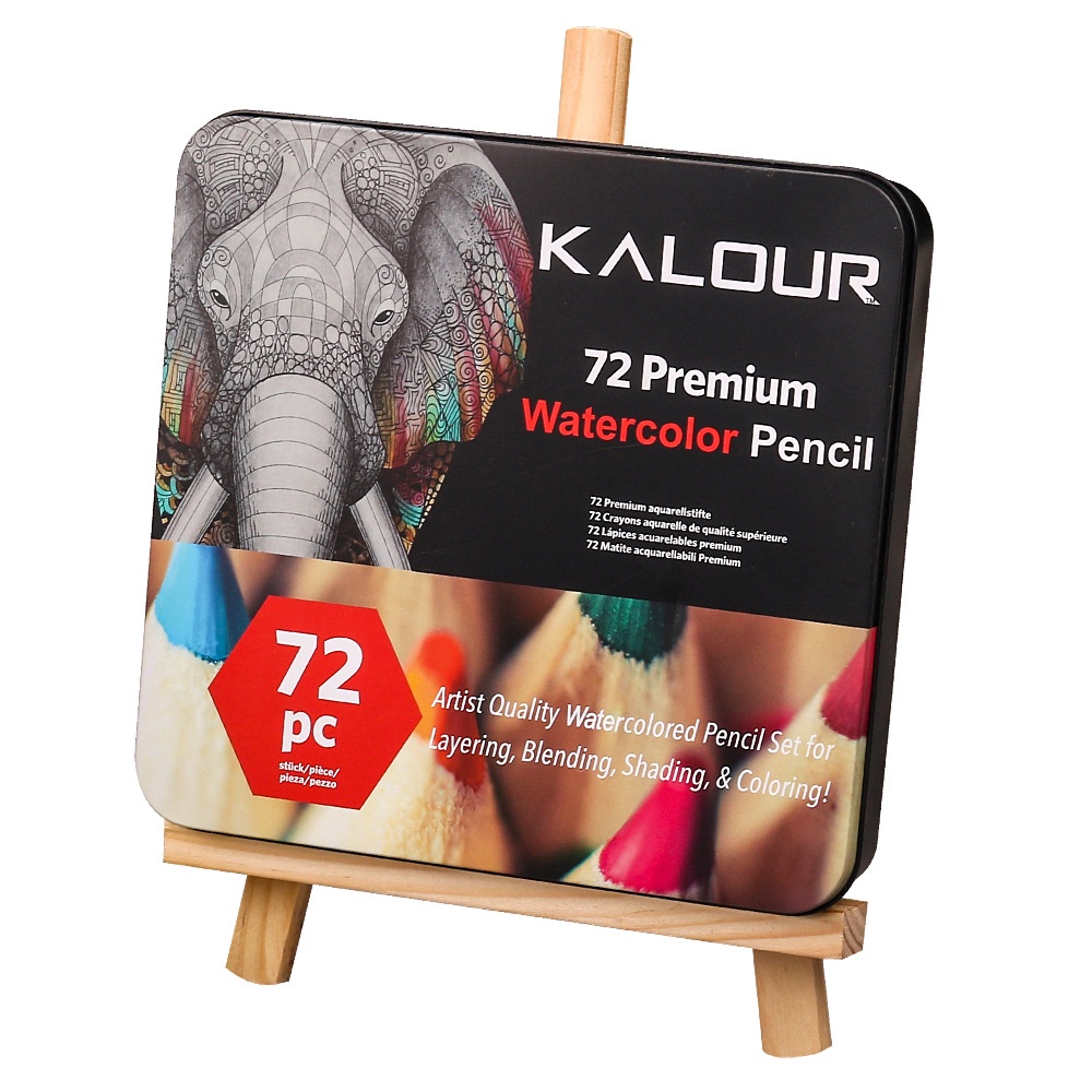 [DA ĐEN] Bộ Chì Màu Nước 72 Màu Kalour (Hình Voi Kalour)