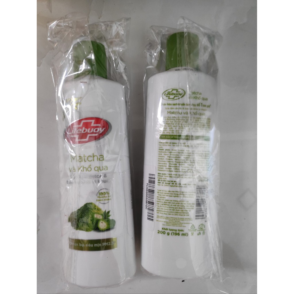 Sữa tắm Detox Lifebuoy - Matcha &amp; Khổ Qua , Than Hoạt Tính, Tràm Trà (200gr - 850gr)