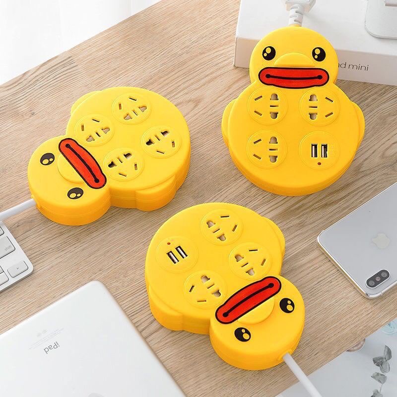 ổ cắm điện, ổ điện đa năng thông mình có cổng USB hình con vịt 3 chấu