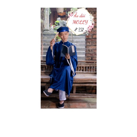 Tặng khăn xếp_Áo dài kỷ yếu_áo tấc nam  Việt phục