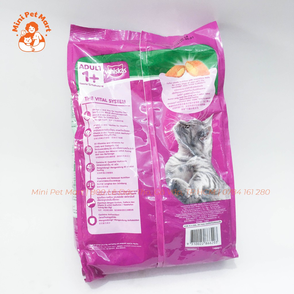 Thức ăn hạt cho mèo trưởng thành WHISKAS 1,2kg - Vị cá ngừ