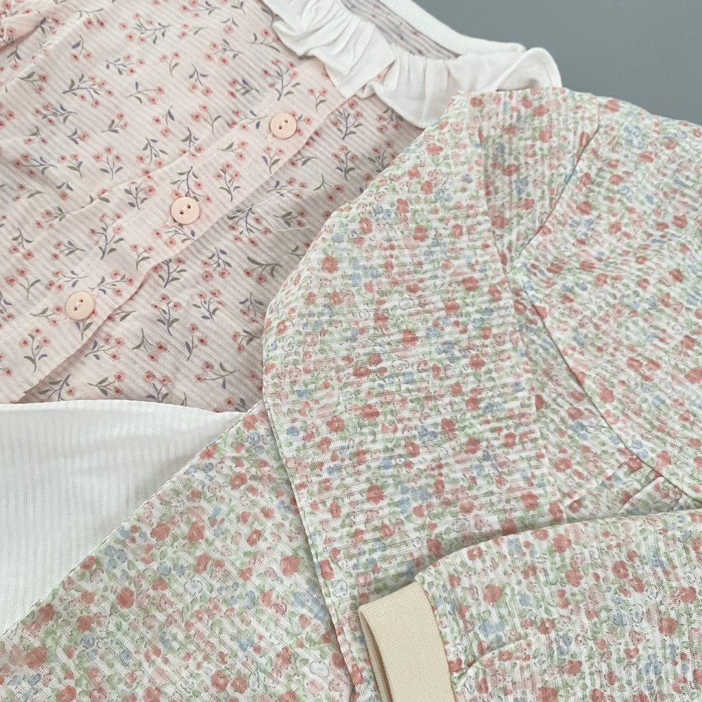 [Size 110-120] Set bộ dài xuất Hàn cho bé gái họa tiết đơn giản, dễ thương