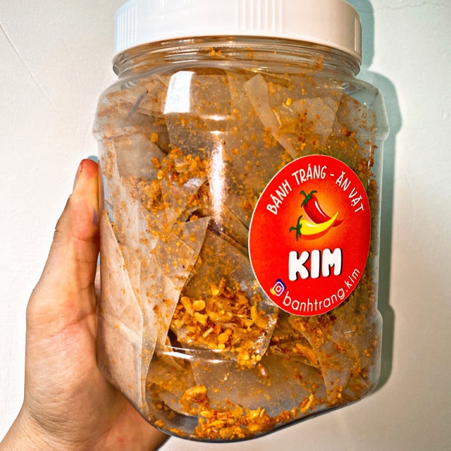 Bánh tráng tỏi phi đóng hộp