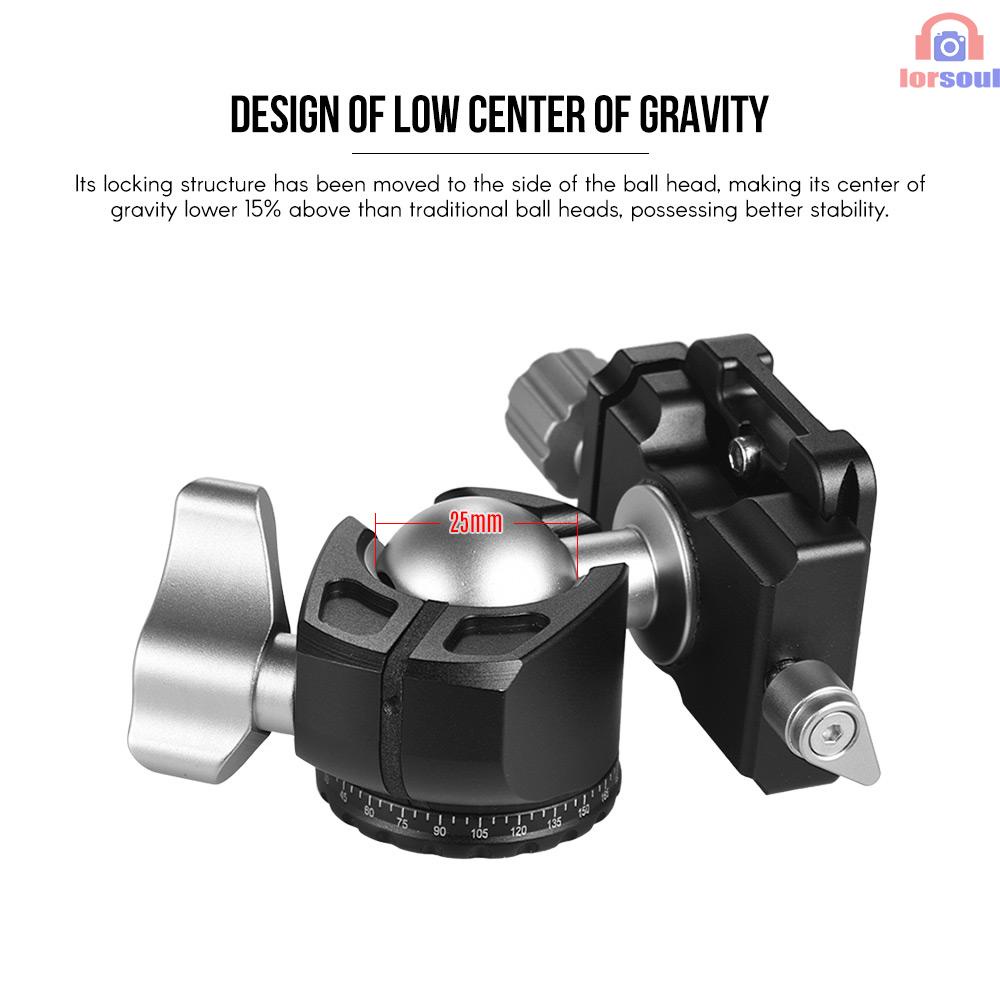 Andoer Chân Máy Ảnh D-25R Cnc Đầu Bi Kép Bằng Hợp Kim Nhôm Chịu Lực Thấp Cho Manfrotto Etc Dslr Ildc Max 10kg | BigBuy360 - bigbuy360.vn