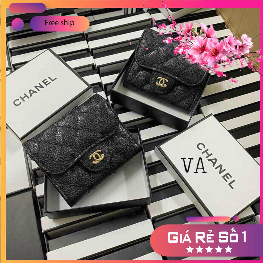 Ví Nữ Mini Cao Cấp Màu Đen Hàng Full Box