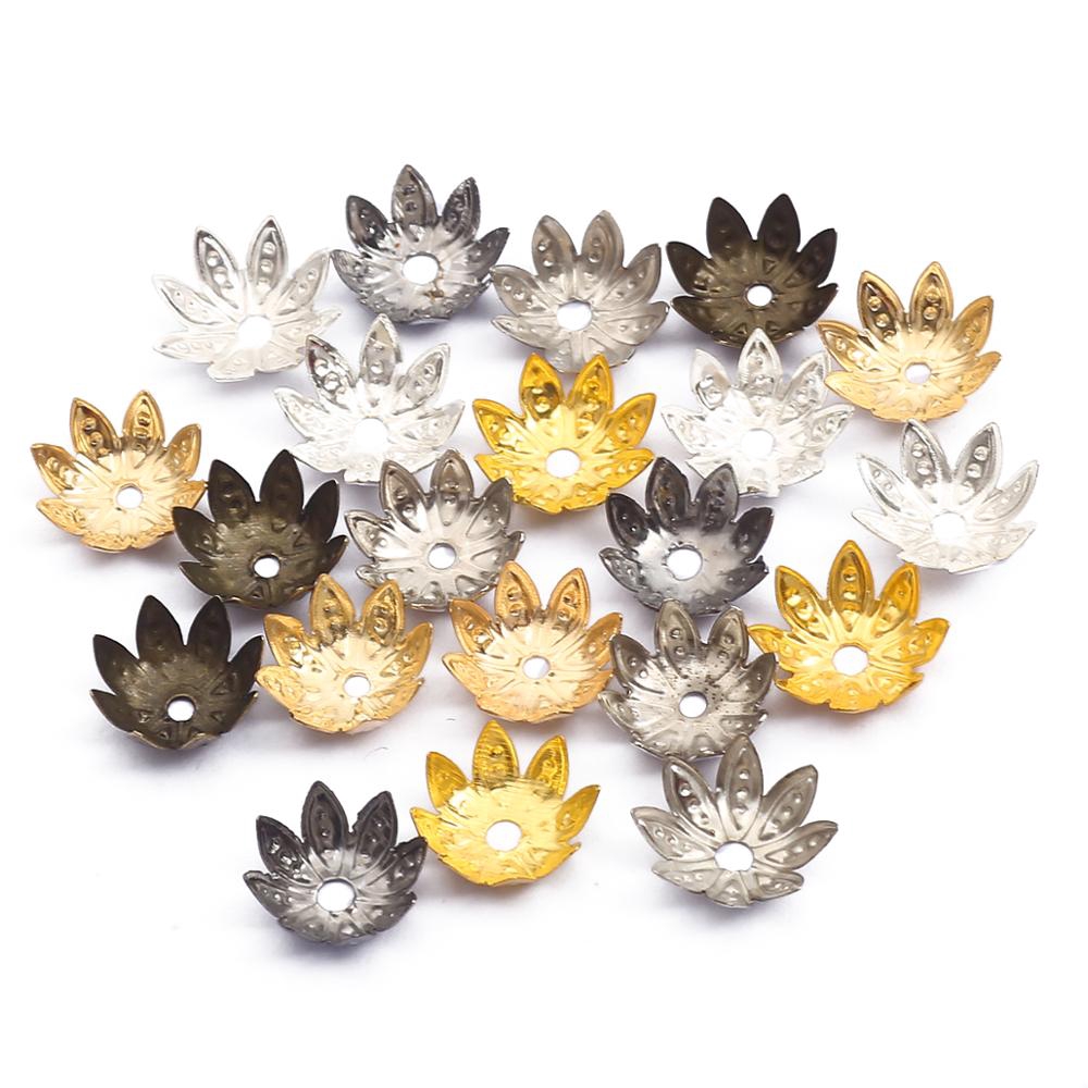 Hạt charm hợp kim hình bông hoa 6mm/ 8mm dùng làm đồ trang sức vòng cổ/ vòng tay