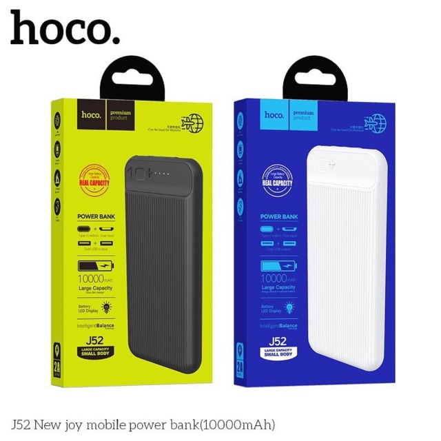 ✔️CHÍNH HÃNG✔️ Sạc Dự Phòng Hoco J52 Bản Nâng Cấp ✔10000mAh - 20000mAh ✔Siêu Mỏng ✔️ Sạc 2 Thiết Bị Cùng Lúc